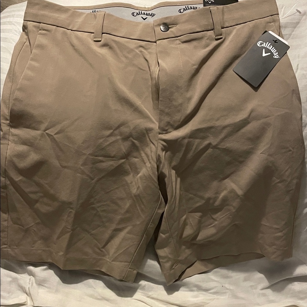 Callaway Men's Khaki Flat Front Shorts